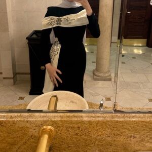 Elegant Black and White Women's Dress